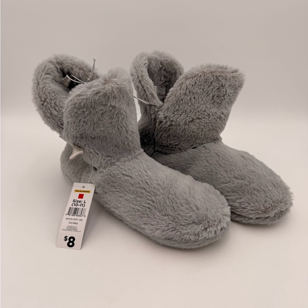 Primark Soft Gray Furry Slippers